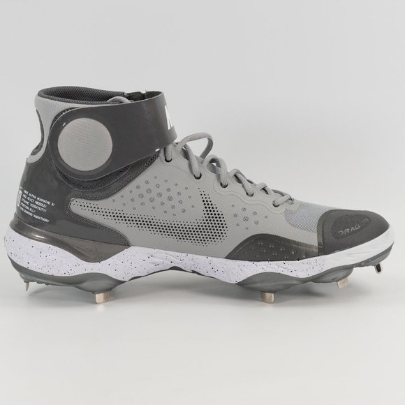 Nike Alpha Huarache Elite 3 Mid 'Light Smoke Grey' CZ6542-011 size 15 - Picture 4 of 8